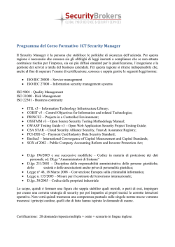 Programma ICT Security Manager - Ordine degli Ingegneri della