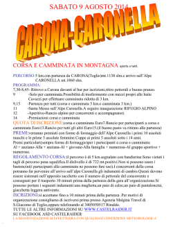 SABATO 9 AGOSTO 2014