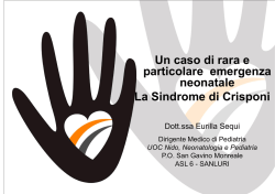 CASO CLINICO SINDROME DI CRISPONI
