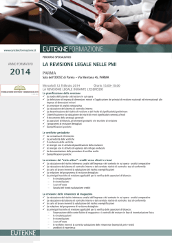 la revisione legale nelle pmi - Ordine dei Dottori Commercialisti e