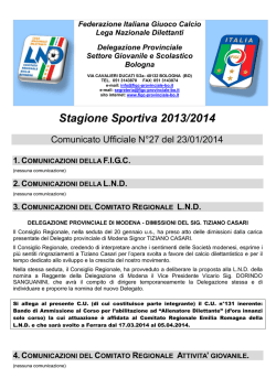 Stagione Sportiva 2013/2014 - FIGC Delegazione Provinciale di