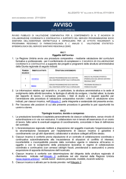 AVVISO PUBBLICO PER IL CONFERIMENTO DI