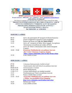 Programma definitivo viaggio Malta - Istituto Comprensivo &ldquo;Giovanni