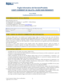 Foglio Informativo Conti Corr. Multivaluta