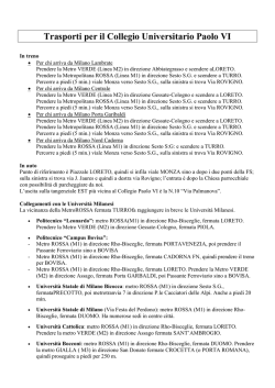 Come raggiungere il convitto e la tua universit&agrave;