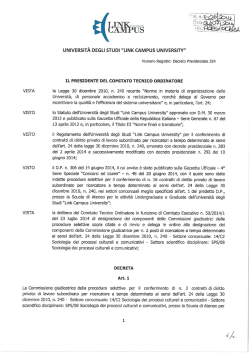 Decreto di nomina della Commissione giudicatrice n. 2 posti 14/C2