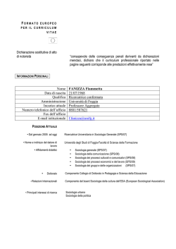 Curriculum Fiammetta Fanizza - Universit&agrave; degli Studi di Foggia