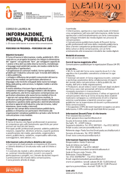 Scheda Corso - Universit&agrave; degli Studi di Urbino