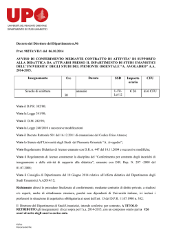 Ore SSD Importo orario CFU Scuola di scrittura 30 annuale &euro; 26 di 6