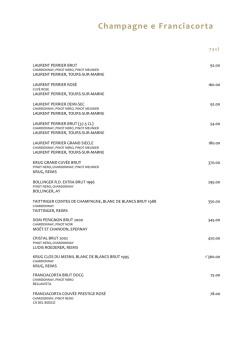 Carta vino - Parkhotel Delta