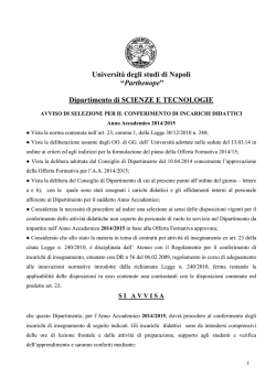 Bando - Universit&agrave; degli Studi di Napoli "Parthenope"