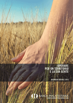 OPERARE PER UN TERRITORIO E LA SUA GENTE
