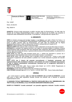 Comune di Rimini IL DIRIGENTE ORDINA