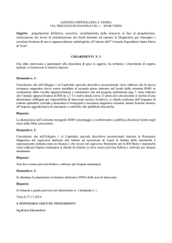 Chiarimenti N.3 - Azienda Ospedaliera Santa Maria