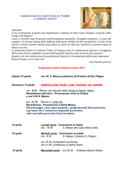 bollettino pasqua 2014 - Parrocchie Tombe Spirito Santo