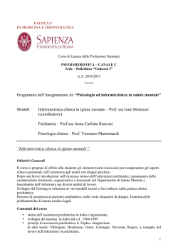 Psicologia ed inf.ca in salute mentale - e