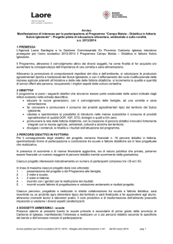 Avviso Manifestazione di interesse per la partecipazione al