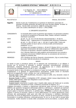Bando di Gara per la Gestione dei Distributori Automatici