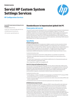 Scheda tecnica dei servizi HP Custom System