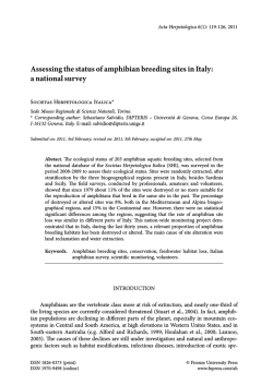 Assessing the status of amphibian breeding sites in