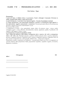 classe 1&deg; h - programma di latino - as 2013 - 2014