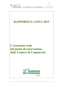 Rapporto Latina 2013 - Camera di Commercio di Latina