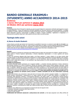 Bando generale Erasmus 2014-2015