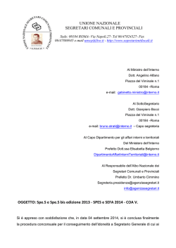 Spe.S e Spe.S bis edizione 2013 - SPES e SEFA 2014