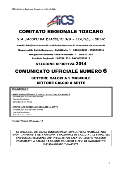 Comunicato Ufficiale N.6