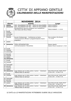 calendario delle manifestazioni novembre 2014