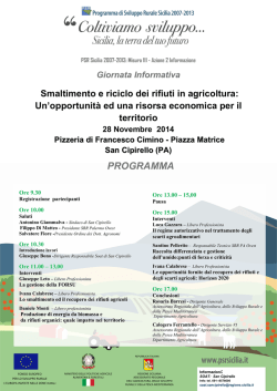 PROGRAMMA - PSR Sicilia