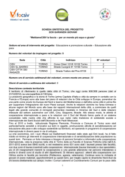 SCHEDA SINTETICA DEL PROGETTO SCN GARANZIA