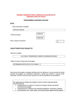 Scheda progetto Cultura e tradizione a Deruta &ndash; Garanzia Giovani