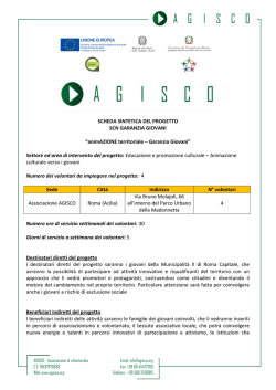 SCHEDA SINTETICA DEL PROGETTO SCN GARANZIA
