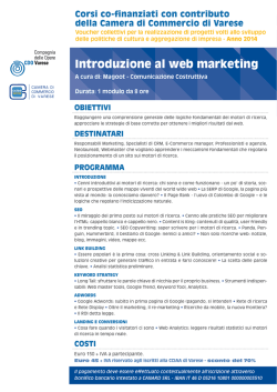 Introduzione al web marketing