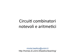 Circui* combinatori notevoli e aritme*ci
