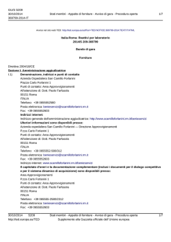 Bando Europeo - Azienda Ospedaliera S.Camillo
