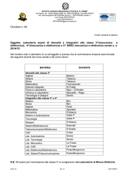 42 Esami integrativi corso serale - Istituto Tecnico Industriale