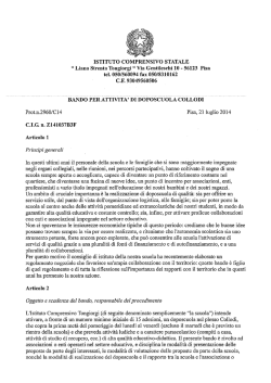 bando doposcuola collodi - Istituto Comprensivo "L. Strenta Tongiorgi"