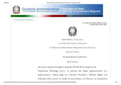 Sentenza TAR Toscana NAPOLETANA PARCHEGGI
