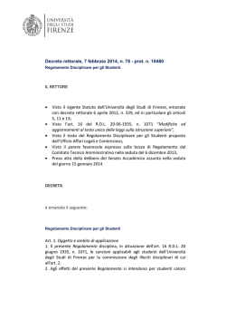 Decreto rettorale, 7 febbraio 2014, n. 78