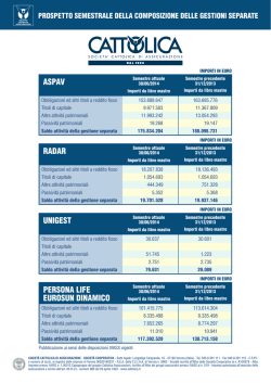 Prospetto semestrale della composizione