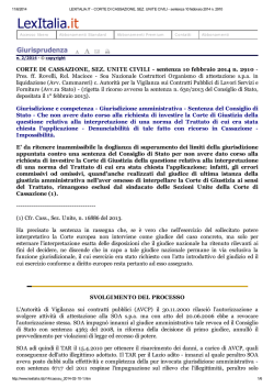 CORTE DI CASSAZIONE, SEZ. UNITE CIVILI