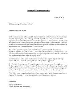 Interpellanza comunale nepotismo politico