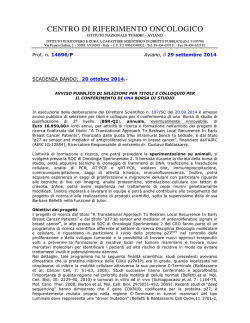 CENTRO DI RIFERIMENTO ONCOLOGICO