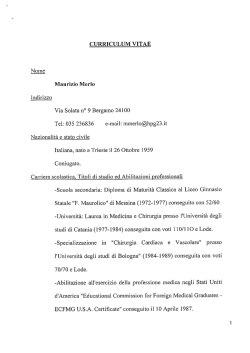 Maurizio Merlo Indirizzo Via Solata 11° 9 Bergamo 24100