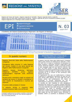 Bollettino EPI n. 3 giugno 2014 - Sistema Epidemiologico Regionale
