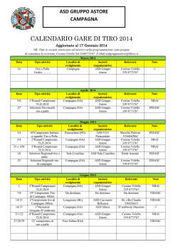 CALENDARIO GARE DI TIRO 2014