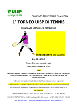 1&deg; TORNEO UISP DI TENNIS