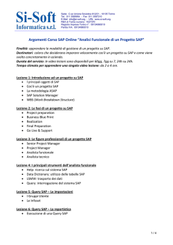 Ti piacerebbe vedere un Progetto SAP? - Si